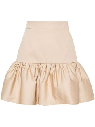 Patou ruffled cotton miniskirt - women - Cotton - 36 - Neutrals