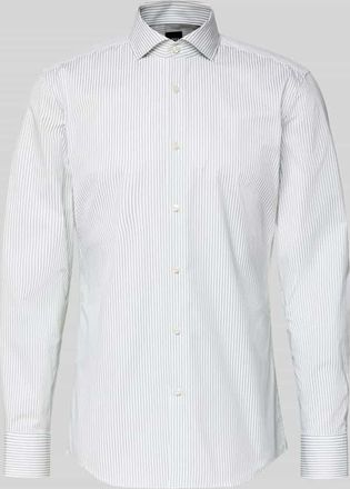 HUGO BOSS Slim Fit Businesshemd aus Baumwoll-Mix Modell HANK in Gruen, Gr&ouml;&szlig;e 38