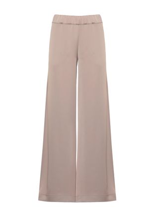 D.exterior Beige Satin Palazzo Wide-Leg Pants