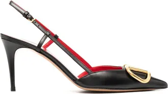Valentino Garavani Vlogo Signature Leather Slingback Pumps-Donna