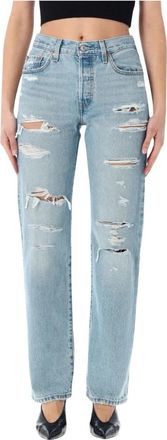 Levi's 501 90s Jeans - Dames - Slim Fit Jeans - Blauw - W27 L30 - Katoen - Jeans