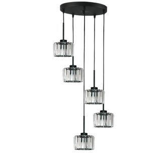 OEM L&aacute;mpara De Techo Colgante Negra Con Pantalla De Cristal Omena 14-950