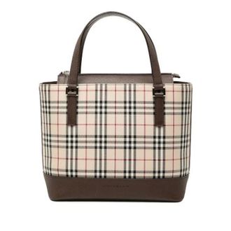 Burberry Pre-owned Handbags, female, Beige, Size: ONE SIZE Pre-owned Canvas Handbag