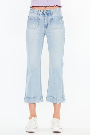 Kancan Angelina High Rise Cropped Flare Jeans in Light Wash at Nordstrom, Size 26