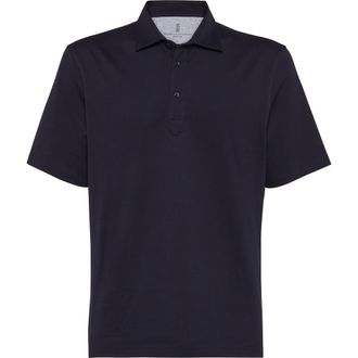Brunello Cucinelli Polo with shirt collar in Navy Blue at Nordstrom, Size Xxx-Large Eu