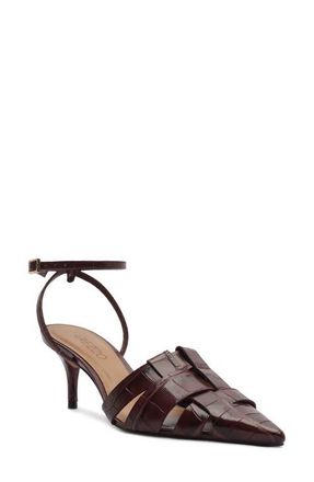 Arezzo Marissa Ankle Strap Pointed Toe Pump in Fresh Ruby at Nordstrom, Size 8.5