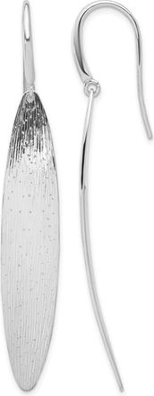Diamond2Deal Sterling Silver Diamond-cut Oval Shepherd Drop Dangle Earring