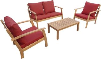 Sweeek Conjunto de jardín de madera de 4 plazas