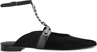 Munthe Muiltjes verfraaid met ketting - Zwart