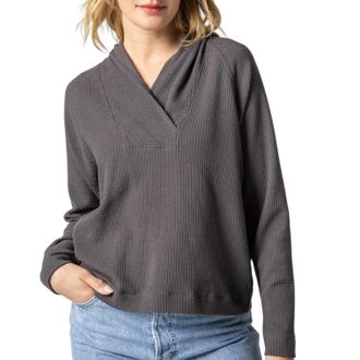 Lilla P Womens Shawl Collar Hoodie In Earth