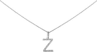 House of Brilliance Sterling Silver Diamond Accent C Initial Pendant Necklace