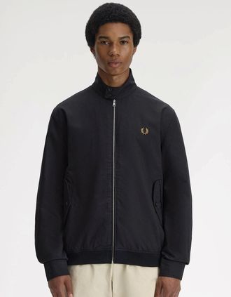 Fred Perry Mens Fred Perry Mens Twill Harrington Jacket - Black 102 - Size: 38/Regular