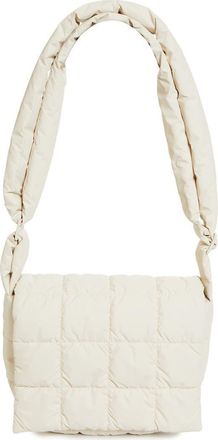 VeeCollective Porter Water Repellent Quilted Messenger Crossbody Bag in Birch at Nordstrom