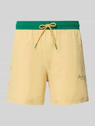 Jack & Jones Badeshorts mit Ges&auml;&szlig;tasche Modell MAUI in GELB, Gr&ouml;&szlig;e XXL