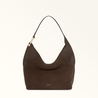 Furla Lara Borsa A Spalla M Toni Mogano Marrone Camoscio + Pelle Di Vitello Granata Donna