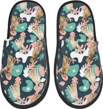 Generic Labrador Retriever Dog Men Women Slippers Fuzzy House Slippers Slip On Shoes For Bedroom Winter Outdoor L