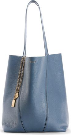 Chlo&eacute; Small Spin Leather Crossbody Tote in Ashes Blue at Nordstrom