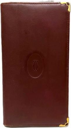 Cartier Pre-owned Wallets, male, Brown, Size: ONE SIZE Pre-owned Must Line Leather Long Wallet