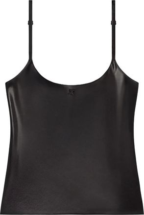 Courr&egrave;ges Top met logodetail - Zwart
