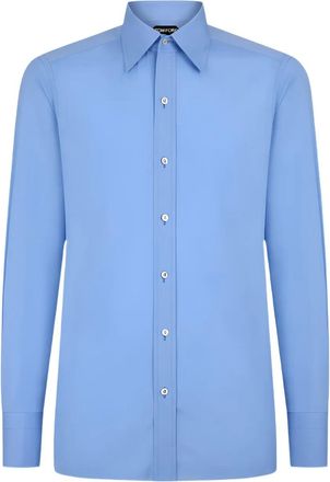 Tom Ford Popeline overhemd - Blauw