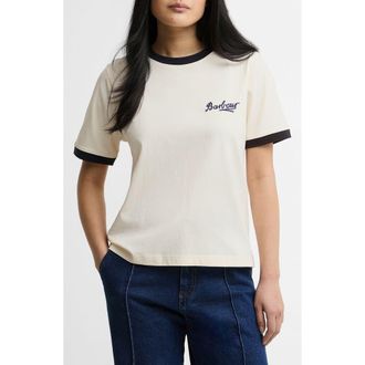 Barbour Madeline Cotton Ringer T-Shirt in Orginal Ecru/Dark Navy at Nordstrom, Size 14 Us