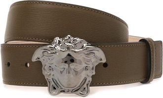 Versace Medusa Khaki Leather Belt