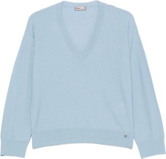 Herno Truien & Vesten, Dames, Blauw, XL, Wol, Wool Polyamide Sweater