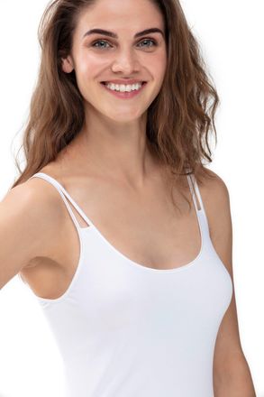 Mey Spaghettitop MEY Emotion, Damen, Gr. 36, weiss (wei&szlig;), Feinripp, Obermaterial: 50% Viskose, 46% Polyamid, 4% Elasthan, figurbetont h&uuml;ftbedeckend, tief