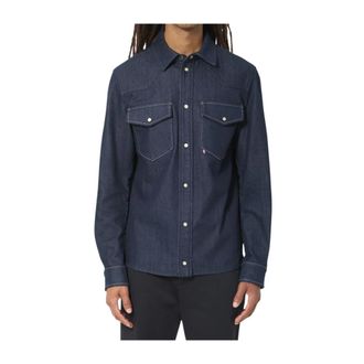 Moncler Denim Shirt - Heren - Spijkeroverhemden - Blauw - M - Denim - Overhemden