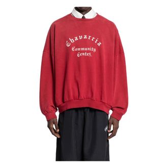 Willy Chavarria Sweatshirts, male, Red, Size: XL Hooligan Crew - Community Centre