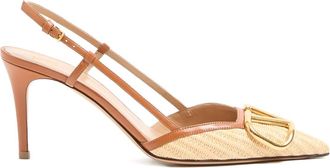 Valentino Garavani Vlogo Signature Leather Slingback Pumps