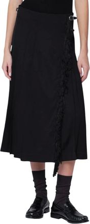 Durazzi Milano Rokken, Dames, Zwart, M, Wol, Midi Wikkelrok