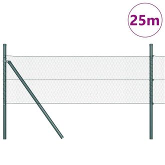 Berkfield Home Hexagon Fence Green 0.8x25 m Steel