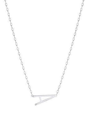 Alex and Ani Silver Elongated Initial Pendant Necklace in Silver - A at Nordstrom