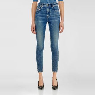 Diesel Skinny Jeans High Waist 1984 Slandy-High, Medium blue, Zip fly