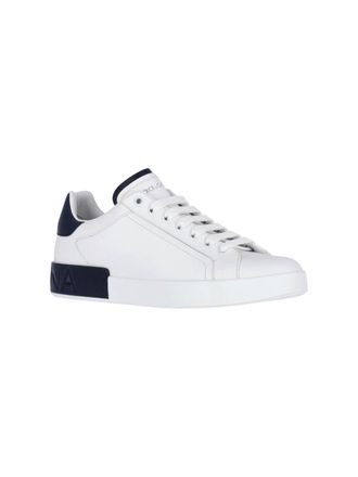 Dolce & Gabbana Colour-Block Leather Sneakers - White