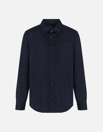 A|X Armani Exchange Mens Classic Slim Fit Navy Shirt - Size: 40/Regular