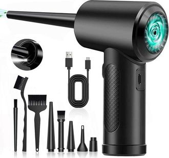 OEM Soplador De Hojas El&eacute;ctrico - Eliminador De Polvo - Limpieza De Aparatos Electr&oacute;nicos - Tres Velocidades - Bater&iacute;a De 6000 Mah - Negro