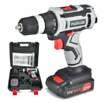 Trade Shop Trade Shop Traesio - Trapano Avvitatore Doppia Batteria a Litio 20v Coppia 30nm + Valigia Cd027