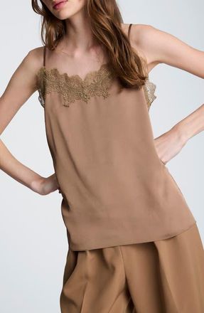 Kenneth Cole Lace Trim Camisole in Mesquite at Nordstrom, Size X-Small