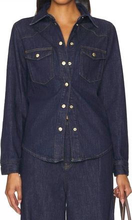Frame Denim Fitted Heritage Long Sleeve Shirt In Rinse