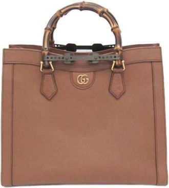 Gucci Pre-owned Tote Bags, female, Brown, Size: ONE SIZE Pre-owned Leather gucci-bags