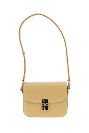 A.P.C. Rectangular Beige Shoulder Bag with Adjustable Strap