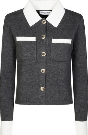 Self Portrait Plain Knit Cardigan