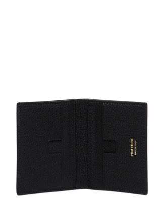 Tom Ford Mens Card Holder Black Grained Leather Calf Accessory