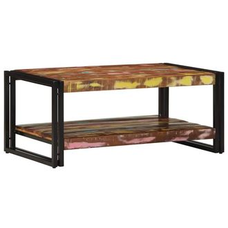 Berkfield Home Coffee Table Multicolour 90x50x38 cm Solid Wood Reclaimed | Size: 90 x 50 x 38 cm