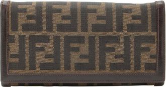 Fendi Fendi Brown Zucca Canvas Long Wallet (Authentic Pre-Loved)