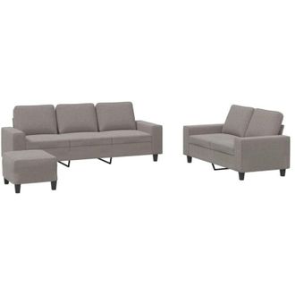 vidaXL Juego De Sof&aacute;s 3 Piezas Tela Gris Taupe Vidaxl