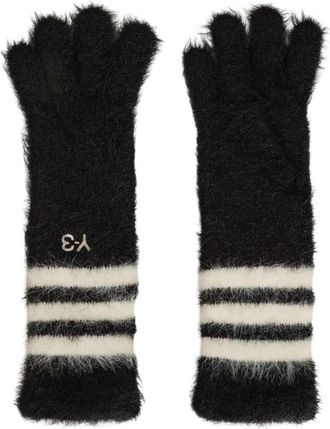 Yohji Yamamoto Stripes Handschoenen - Heren - Handschoenen - Zwart - M - Spandex - Accessoires