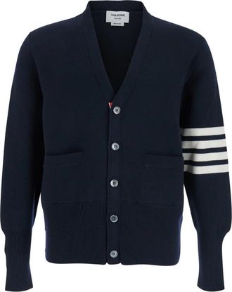 Thom Browne Merino Wol Truien - Heren - Vesten - Blauw - L - Wol - Truien & Vesten